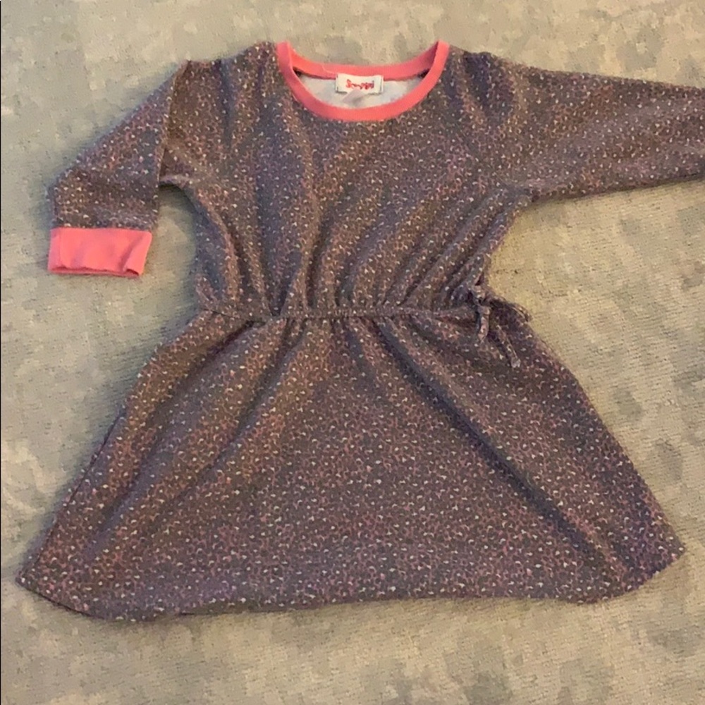 Siaomimi pink leopars print cottkn dress